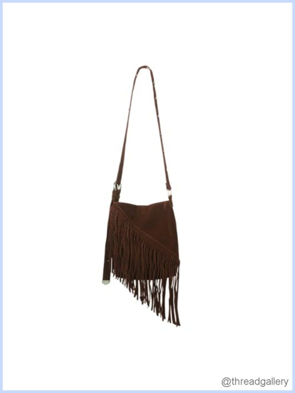Faux Suede Fringe Crossbody Bag Adjustable Strap